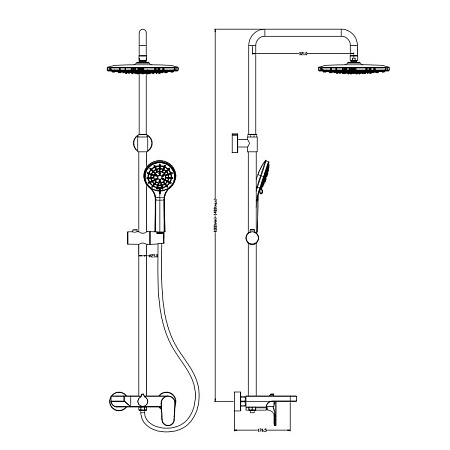 Душевая стойка Boheme Spectre 458-B черный