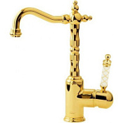 Смеситель Boheme Murano 282-MR-W для раковины, золото/Murano White