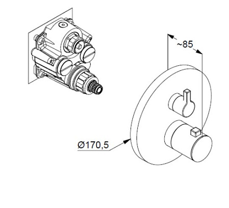 Смеситель Kludi Nova Fonte 207103915 для душа, черный матовый