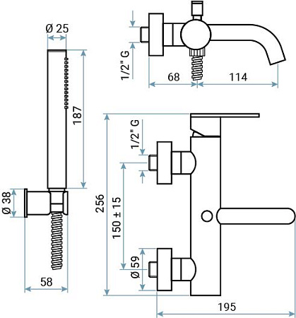 Смеситель Emmevi Filobrass 85001B/CR для ванны, хром