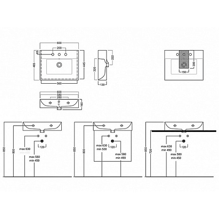 Раковина Hatria Bahia BH0600465011TS0 60х46 белый