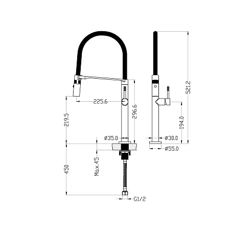 Смеситель Boheme Uno 114-G для кухонной мойки, золото