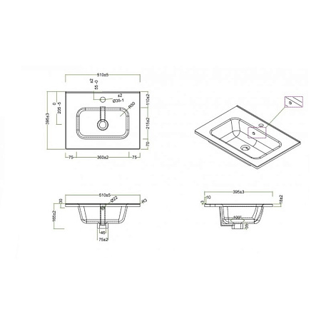 Мебельная раковина BelBagno BB500/390ETL 51 белый