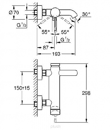Смеситель Grohe Essence New 33624001 для ванны 