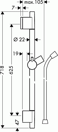 Душевая штанга Hansgrohe Raindance 28632000 хром