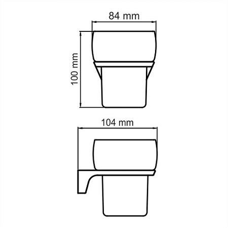 Стакан WasserKRAFT Glan K-8928 оружейная сталь
