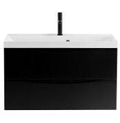 Тумба с раковиной BelBagno Marino MARINO-800-2C-SO-NL-P + BB800/450-LV-MR-AST 80 nero lucido