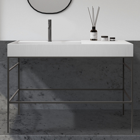 Консоль с раковиной ABBER Stein AS2647 напольная, черный