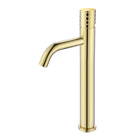 Смеситель Boheme Stick 122-GG для раковины, ручка Diamond, золото