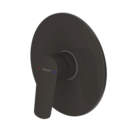 Смеситель Bravat Rhein PB8429564BW-ENG для душа, черный матовый