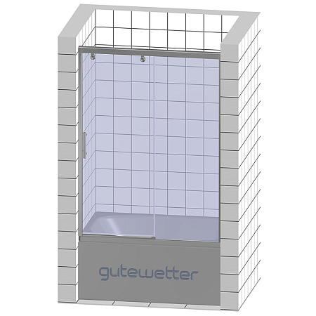 Шторка на ванну Gutewetter Slide Part GV-862 140х160 бесцветное стекло, профиль хром