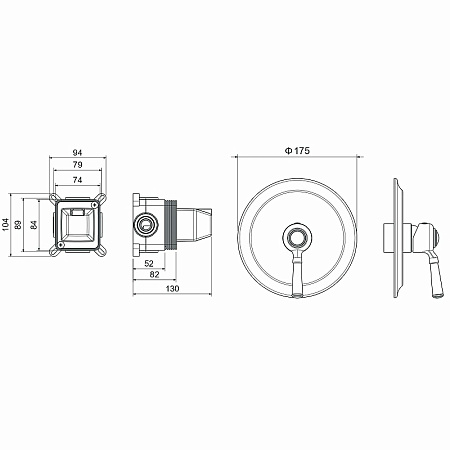 Смеситель Aquatek Классик AQ1566MB для ванны, черный матовый