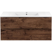 Тумба с раковиной Vincea Mia VMC-2MC120RW 100 подвесная, 2 выкатных ящика, R.Wood