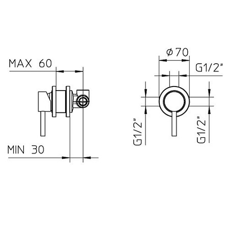 Смеситель Palazzani Digit 12217834 для душа(внешняя часть), медь