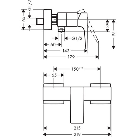 Смеситель Hansgrohe Metropol 32560700 для душа, белый матовый