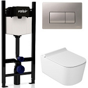 Комплект 4в1 инсталляции с WC и клавишей Valsir KIT VSCrM 5486 Slim P1 белый/хром матовый