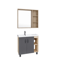 Мебель для ванной Grossman Флай 108002 80 напольная, дуб сонома/серый