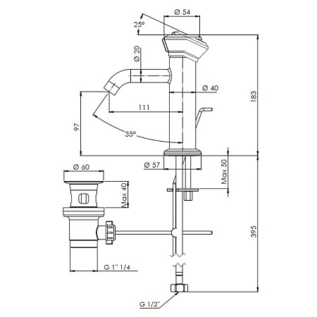 Смеситель Remer Element ET10 для раковины, хром
