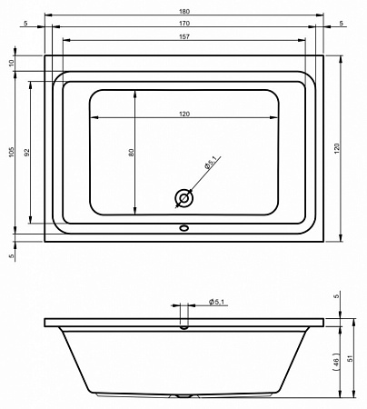 Ванна акриловая Riho Castello B064001005 180x120