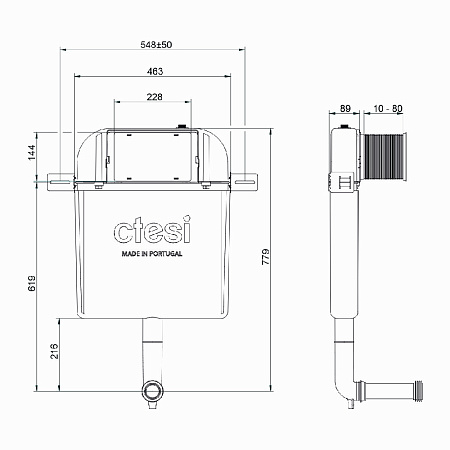 Смывной бачок скрытого монтажа Ctesi Simple BK0200200