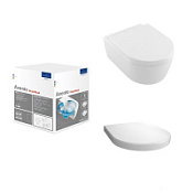 Унитаз подвесной Villeroy & Boch Avento 5656HR01 с сиденьем микролифт, альпийский белый Унитаз подвесной Villeroy & Boch Avento 5656HR01 с сиденьем микролифт, альпийский белый