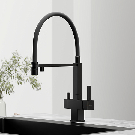 Смеситель для кухонной мойки Sancos Moro SC4006MB черный матовый