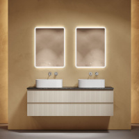 Мебель для ванной со столешницей Sancos Snob T 160 SNT80CE+TT160A1 Beige Soft/Black Sky