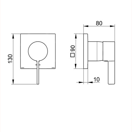 Смеситель Keuco Ixmo Pure 59551379502 для душа, черный матовый