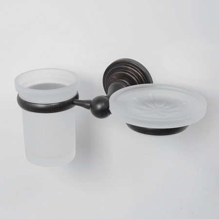 Стакан WasserKRAFT Isar K-7326 с мыльницей, темная бронза