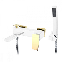 Смеситель Boheme Q 143-CRG.2 для ванны с душем, хром/золото