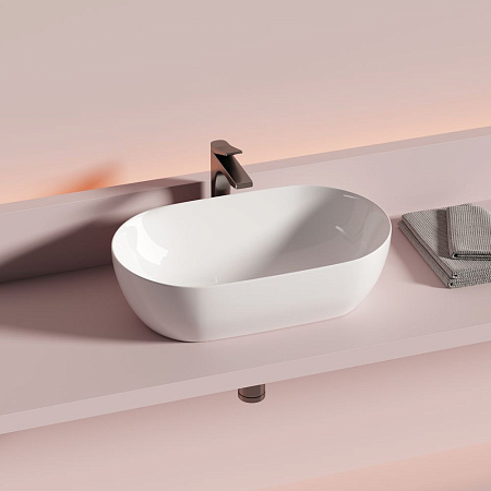 Раковина накладная Ceramicanova Twist CN12001 50x30x14 белый