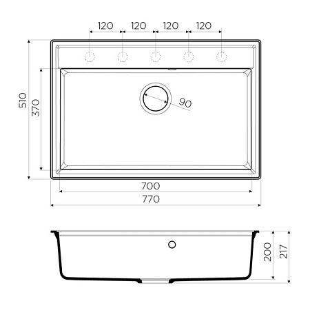 Кухонная мойка Omoikiri Daisen 77-SA 77х51 бежевый