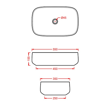 Раковина ArtCeram Cognac COL008 17;00 55 черный матовый