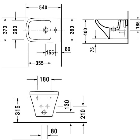 Биде подвесное Duravit DuraStyle 2287150000 белый