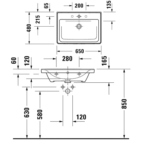 Раковина Duravit D-Neo 2367650000 65x48 белый 