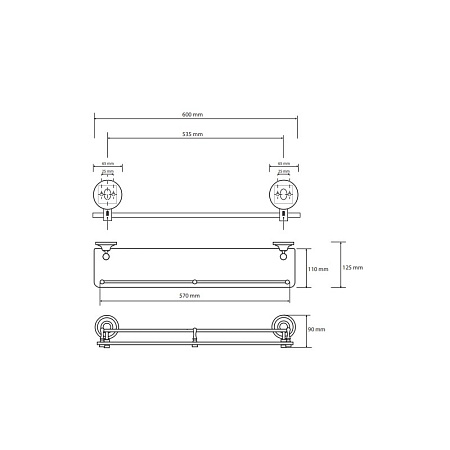 Полка Bemeta Retro 144302262 хром