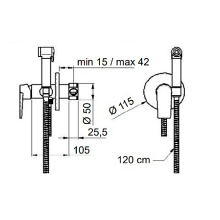 Гигиенический душ со смесителем Remer Dream D65W хром