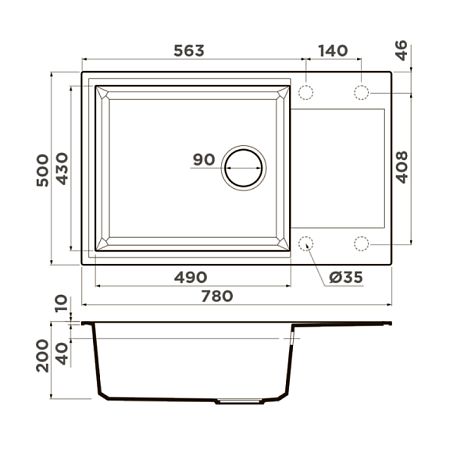 Кухонная мойка Omoikiri Sakaime 78-LB-WH 78х50 белый