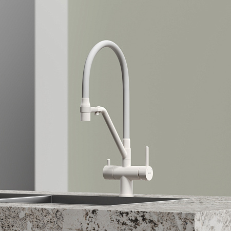 Смеситель для кухонной мойки Sancos Dora SC4003MW белый матовый