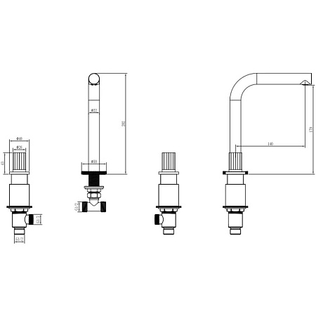 Смеситель Boheme Elegante 152-G-EL для раковины, золото