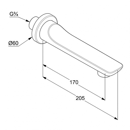 Излив Kludi Balance 5250387 для ванны, черный матовый/хром