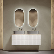 Мебель для ванной со столешницей Sancos Snob R 140 SNR70W+TT140A2 Bianco/Kreman