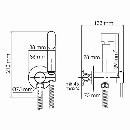 Гигиенический душ со смесителем WasserKRAFT A70538 белый