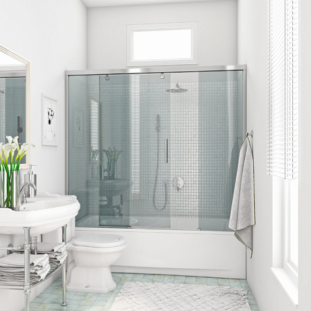 Шторка на ванну Gutewetter Slide Part GV-863 120х160 бесцветное стекло, профиль хром