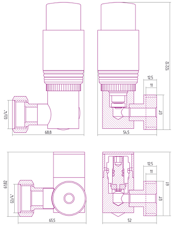 Автоматический терморегулятор Сунержа 3D 00-1313-0000 правый
