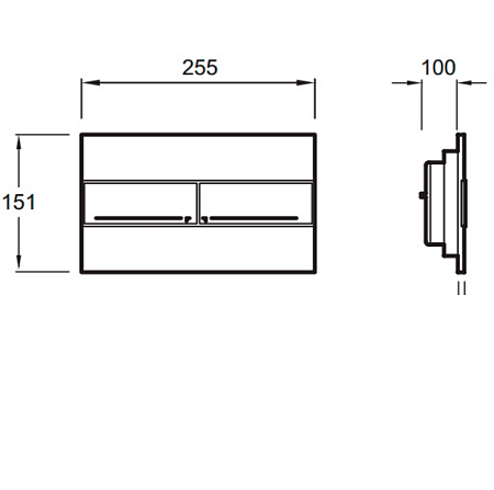 Кнопка смыва Jacob Delafon E4316-CP двойная с панелью, хром/велюр