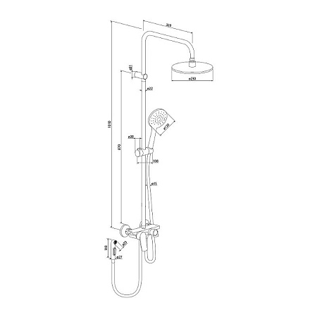 Душевая стойка Damixa Jupiter 977770300 черный