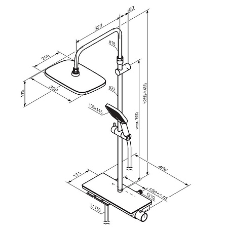 Душевая стойка Damixa Gala 953760300 черный