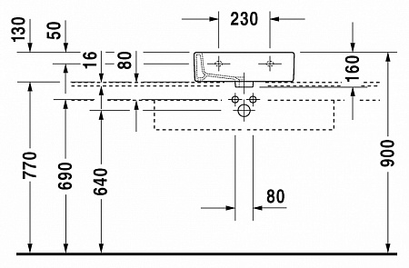 Рукомойник Duravit Vero 0704450000 (45 см)