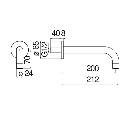 Излив Nobili AV00158/36FLP для ванны, черный глянцевый